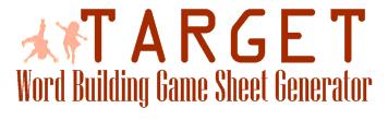 Target word building game generator